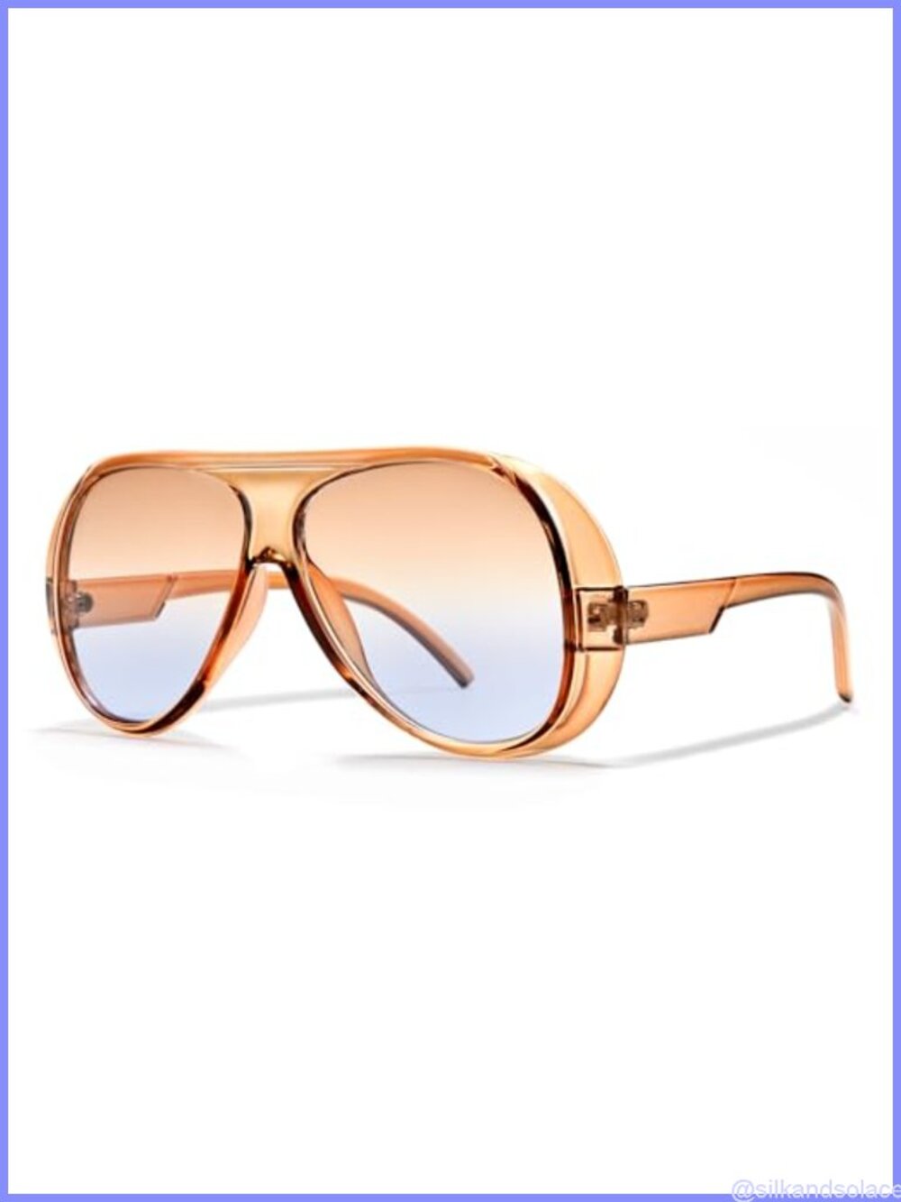 Oversized Retro Square Aviator Sunglasses UV400 HD Lightweight